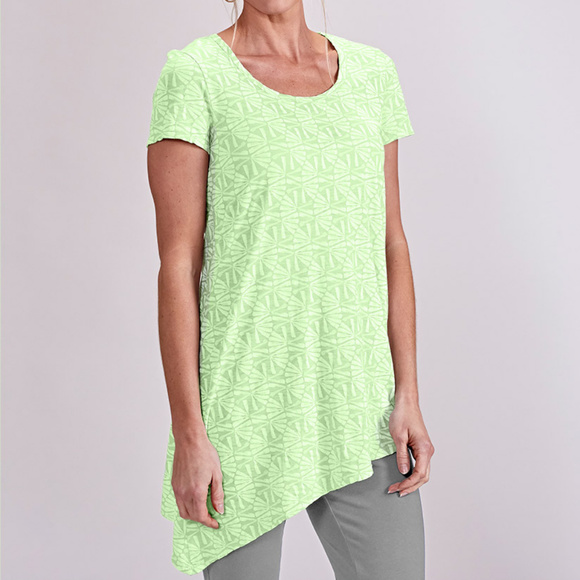 FRESH PRODUCE Sasha T tunic Lemondrop Yellow Asymmetrical Hem - Picture 2 of 6